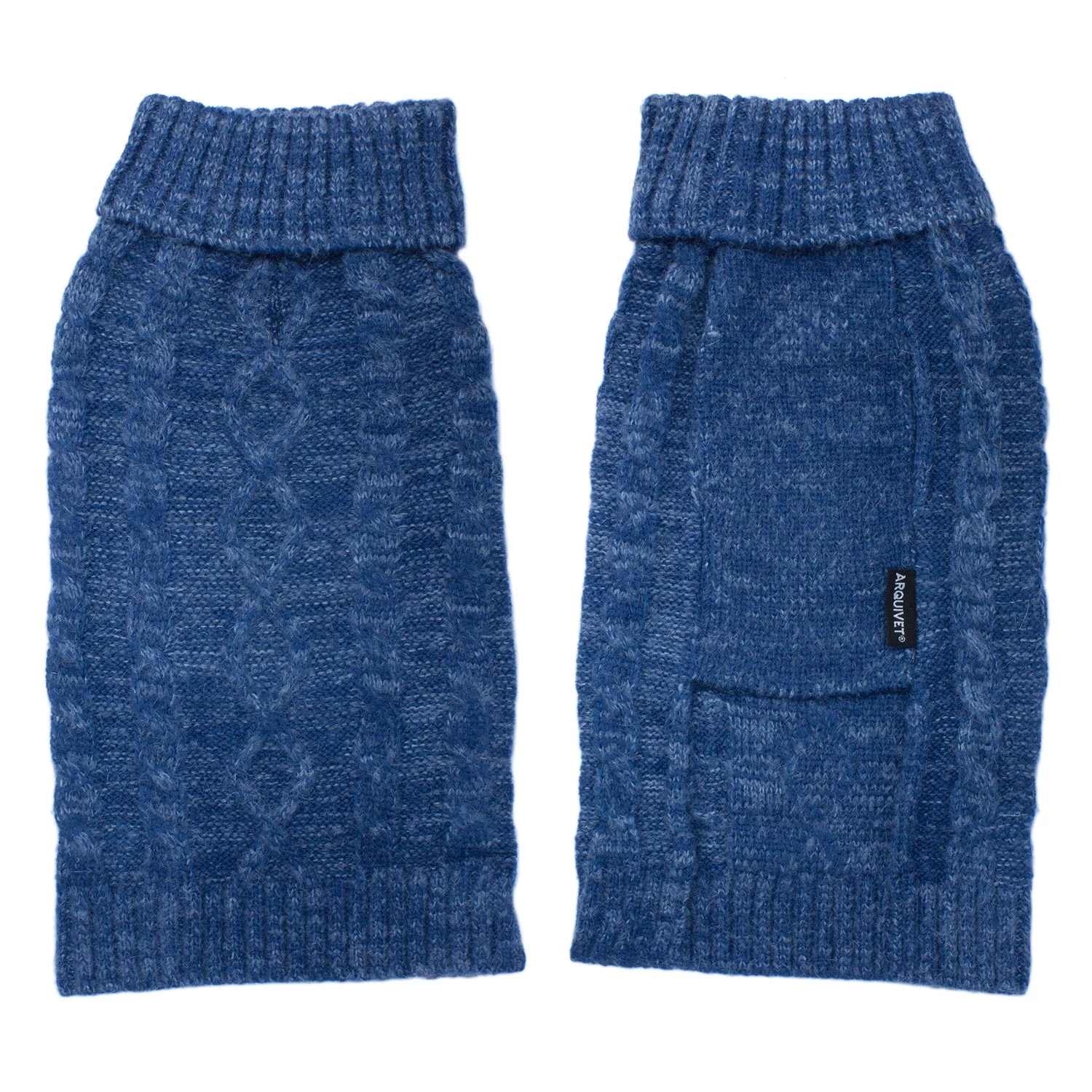 Arquivet Indigo Blue Cable Knit Pullover 4 Arquivet Indigo Blue Cable Knit Pullover - Image 2