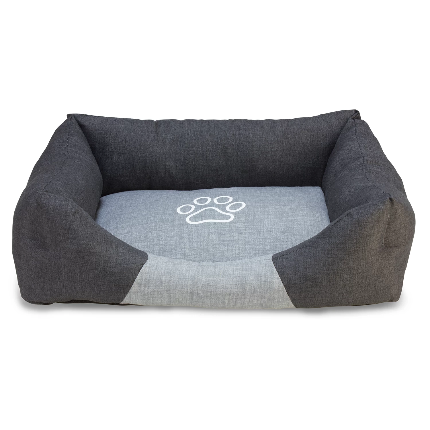 Arquivet Black And Grey Square Dog Bed With Footprint