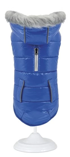 Nayeco Blue Patent Leather Hooded Jacket