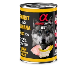 Pack 6 Alpha Spirit Rabbit With Banana Wet Dog Food